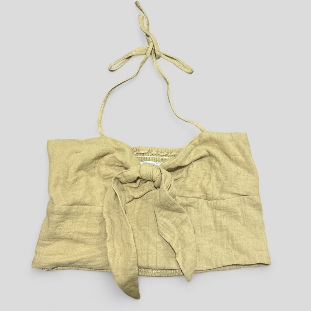 adika “malibu crinkle halter top” in yellow 💛